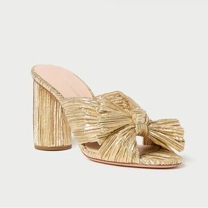 Loeffler Randall Gold Bow Mules